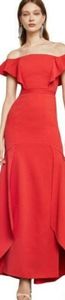 Bcbg max azria alda off shoulder gown